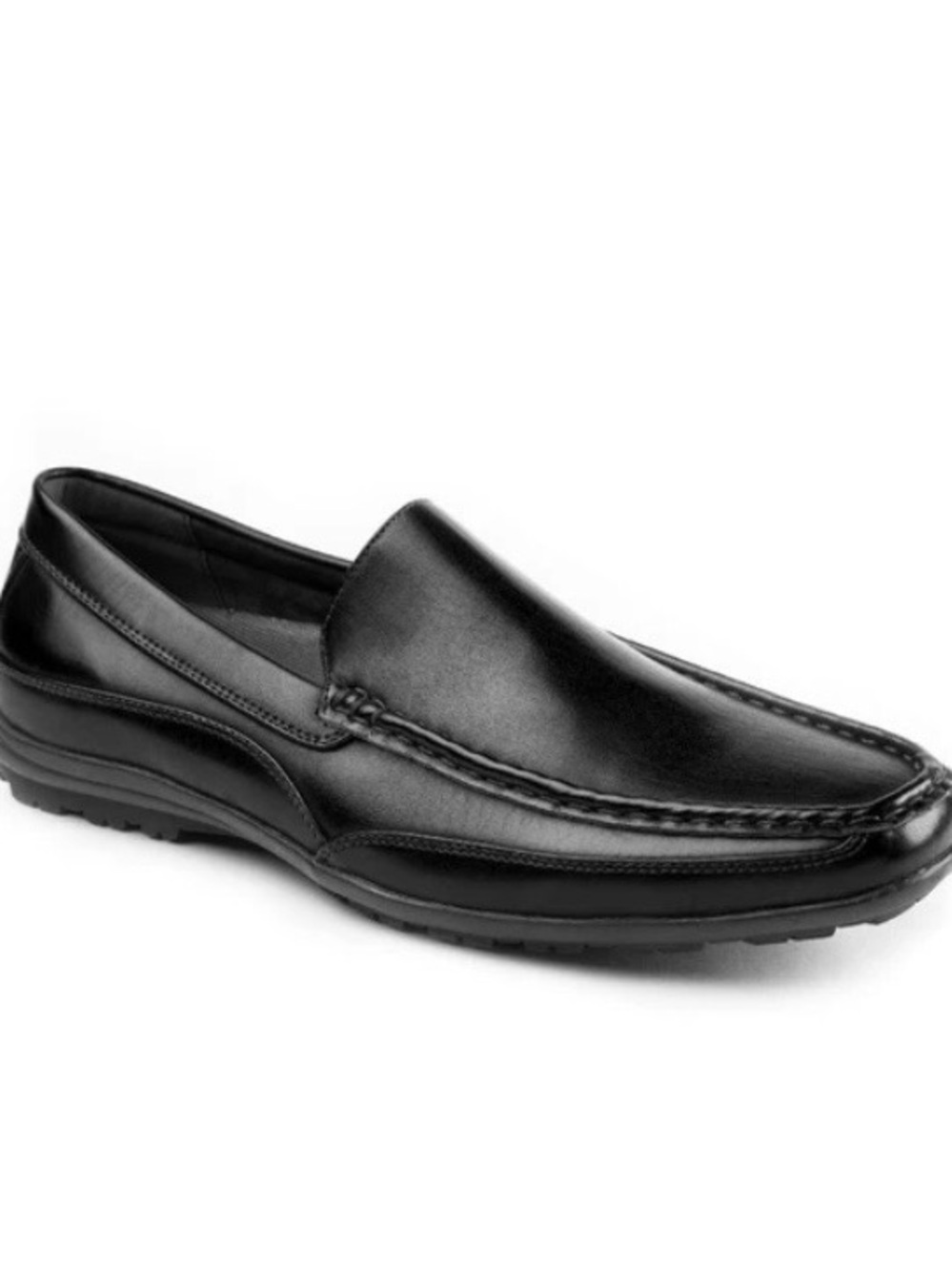 Deer Stags Black Leather Slip-On Loafer
